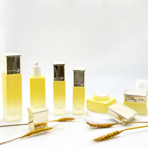 Tall glass rectangle bottle with luxury pump