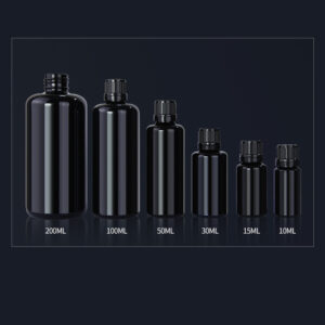 black glass bottle cosmetic packaging wholesale