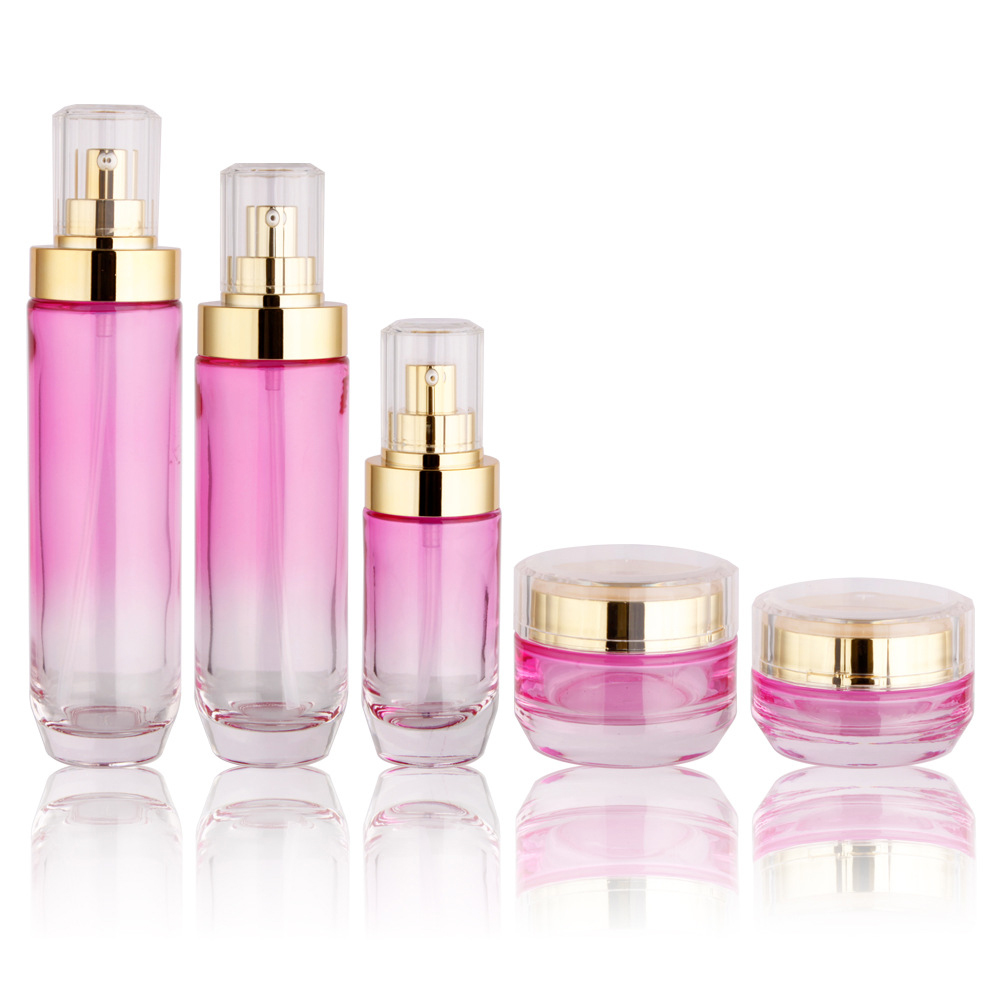 empty glass cosmetic bottle set wholesale