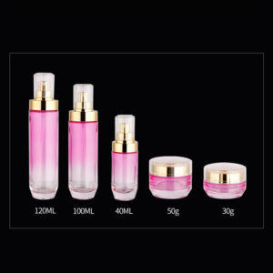 glass cosmetic bottle set for skincare packaging