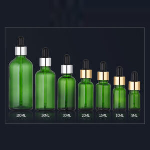 green glass essential oil dropper bottles cosmetic packaging