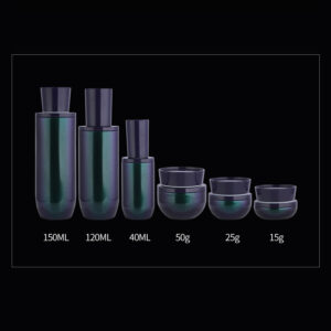 glass cosmetic pump bottle set for skincare packaging