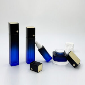 High-end tall rectangular glass bottle for skincare brands